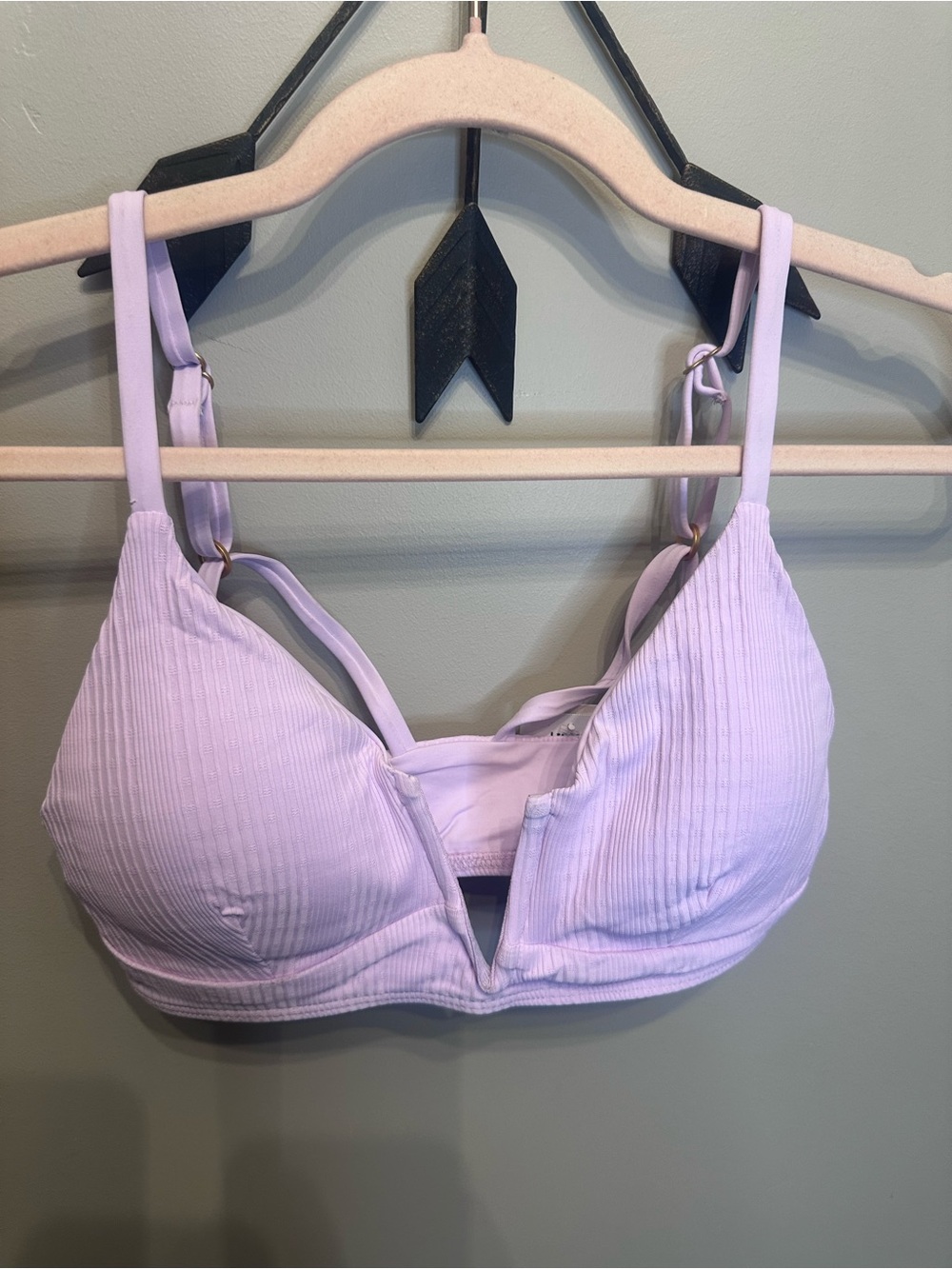 l*space Lilac Ribbed Wireless Bralette with Adjustable Straps